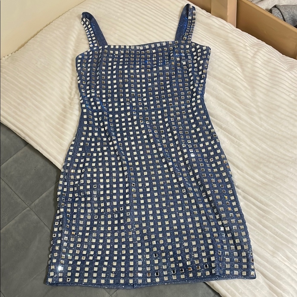 Blue sparkly hoco dress